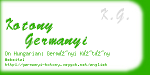 kotony germanyi business card